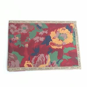 Roberto Cavalli Leather Floral Passport Wallet